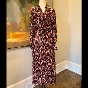 BRAND NEW MASSIMO DUTTI BEAUTIFUL DRESS W/RUFFLES ON THE TOP IN A VIBRANT PRINT!